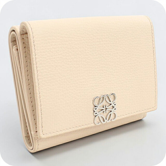 中古 ロエベ 三つ折り財布 三折財布 コンパクト レディース ブランド LOEWE アナグラム トライフォールド ウォレット C821TR2X16 ピンク USDLO115603011