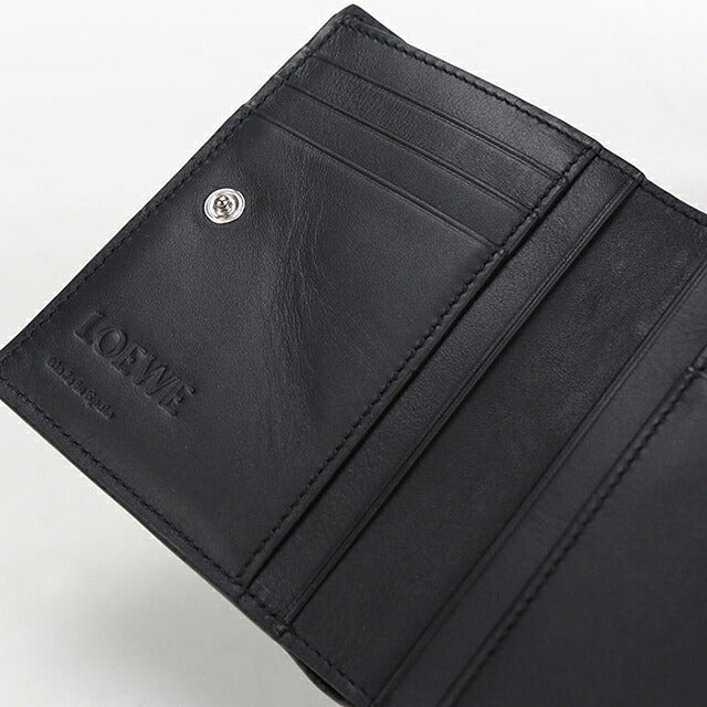中古 ロエベ 二つ折り財布 二折財布 コンパクト メンズ ブランド LOEWE パズル スリム コンパクト ウォレット C510W73X09 ブラック USDLO115872011