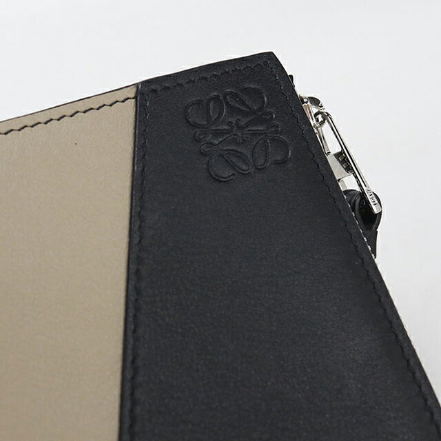 中古 ロエベ 二つ折り財布 二折財布 コンパクト メンズ ブランド LOEWE パズル スリム コンパクト ウォレット C510W73X09 ブラック USDLO115872011