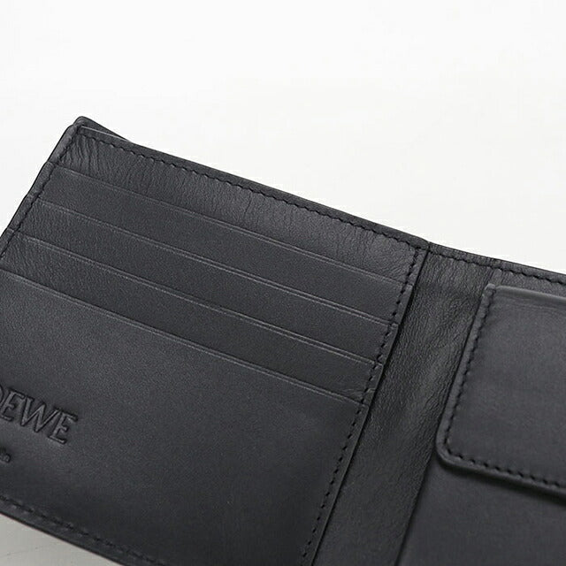 中古 ロエベ 二つ折り財布 二折財布 コンパクト メンズ ブランド LOEWE パズル バイフォールド コインウォレット C510501X15 ブラック USDLO115873011