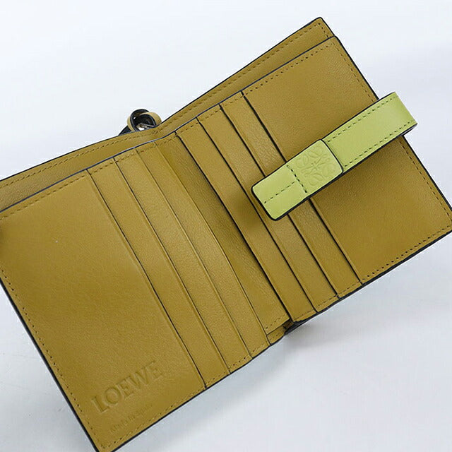 中古 ロエベ 二つ折り財布 二折財布 コンパクト レディース ブランド LOEWE コンパクトジップウォレット C660Z41X02 ブルー USDLO117281011