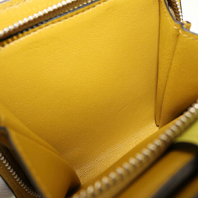 中古 ロエベ 二つ折り財布 二折財布 コンパクト レディース ブランド LOEWE コンパクトジップウォレット C660Z41X02 ブルー USDLO117281011