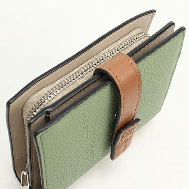 中古 ロエベ 二つ折り財布 二折財布 コンパクト レディース ブランド LOEWE アナグラム コンパクト ジップウォレット C660Z41X01 USDLO118839011