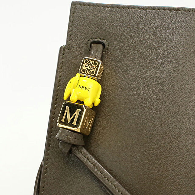 中古 ロエベ ショルダーバッグ レディース ブランド LOEWE アナグラム ダイス ポケット C630R12X01 カーキ USDLO119353011