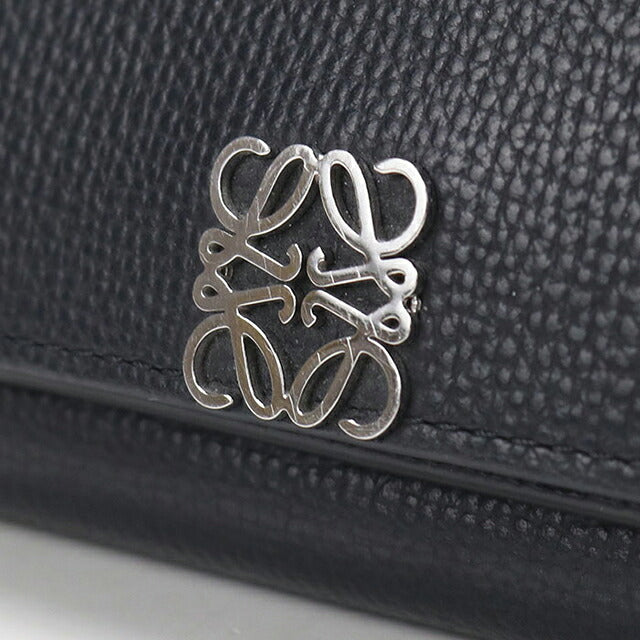 中古 ロエベ 三つ折り財布 三折財布 コンパクト レディース ブランド LOEWE アナグラム トライフォールド ウォレット C821TR2X16 ブラック USDLO119414011