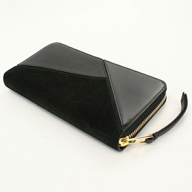 中古 ロエベ 長財布ラウンドファスナー ユニセックス ブランド LOEWE パズル レザー ブラック USDLO119551011