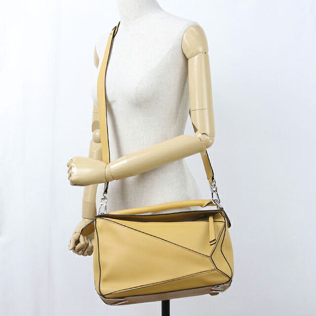 二手 LOEWE 手提包 女士品牌 LOEWE puzzle 中号 2WAY 黄色 USDLO119731011
