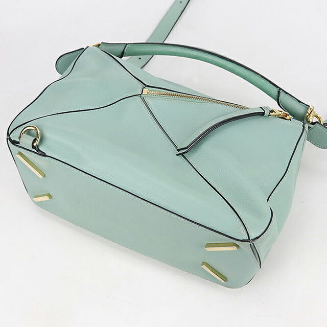 二手 LOEWE 手提包 女士品牌 LOEWE puzzle 中号 2WAY 绿色 USDLO120106011