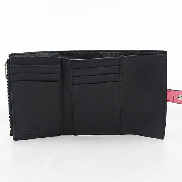 中古 ロエベ 三つ折り財布 三折財布 コンパクト レディース ブランド LOEWE アナグラム バーティカル ウォレット C660S86X04 ピンク USDLO120333011