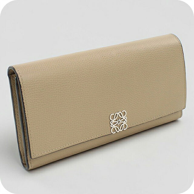 Used LOEWE long wallet bi-fold ladies brand LOEWE Anagram Continental wallet C821ACWX07 Beige USDLO120448011