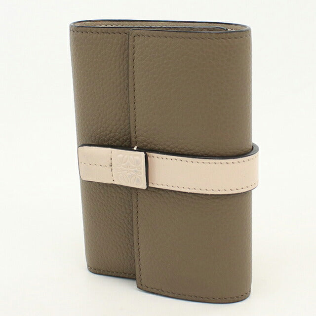 中古 ロエベ 三つ折り財布 三折財布 コンパクト レディース ブランド LOEWE アナグラム バーティカル ウォレット スモール C660S86X04 グレー USDLO120565011