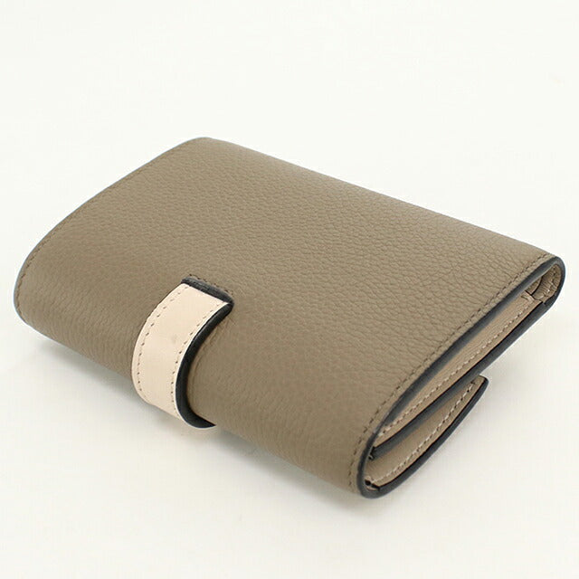 中古 ロエベ 三つ折り財布 三折財布 コンパクト レディース ブランド LOEWE アナグラム バーティカル ウォレット スモール C660S86X04 グレー USDLO120565011