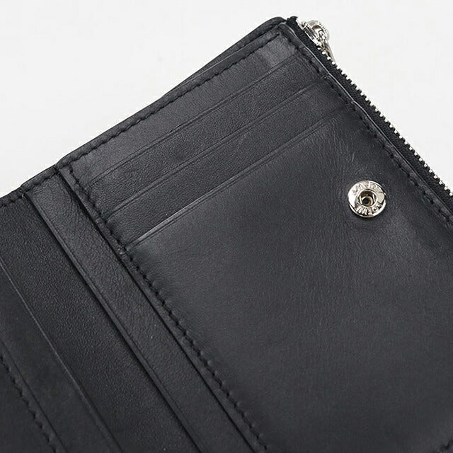中古 ロエベ 二つ折り財布 二折財布 コンパクト メンズ ブランド LOEWE アナグラム スリム コンパクトウォレット C660W73X02 ブラック USDLO121571011