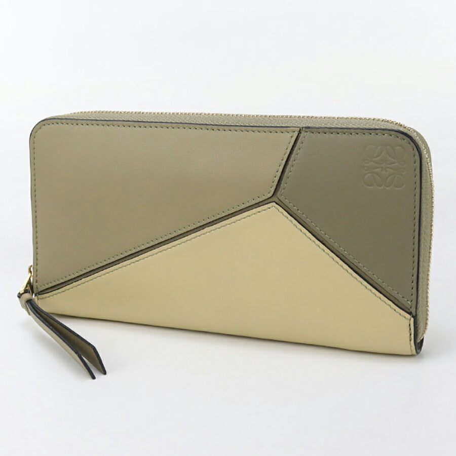 中古 ロエベ 長財布ラウンドファスナー ユニセックス ブランド LOEWE パズル ジップアラウンドウォレット ベージュ 財布 USDLO96920011
