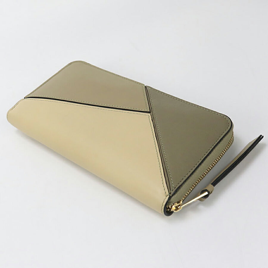 中古 ロエベ 長財布ラウンドファスナー ユニセックス ブランド LOEWE パズル ジップアラウンドウォレット ベージュ 財布 USDLO96920011