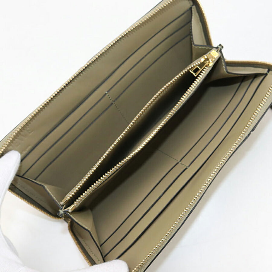 中古 ロエベ 長財布ラウンドファスナー ユニセックス ブランド LOEWE パズル ジップアラウンドウォレット ベージュ 財布 USDLO96920011