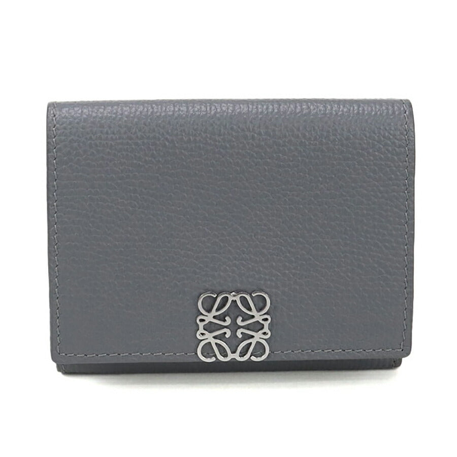 中古 ロエベ 三折財布 レディース ブランド LOEWE アナグラム トライフォールド ウォレット C821TR2X16 グレー 財布 USDLO96983011