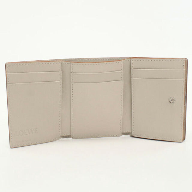 中古 ロエベ 三折財布 レディース ブランド LOEWE アナグラム トライフォールド ウォレット C821TR2X02 ベージュ 財布 USDLO97455011