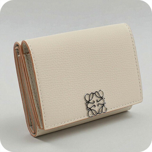 中古 ロエベ 三折財布 レディース ブランド LOEWE アナグラム トライフォールド ウォレット C821TR2X02 ベージュ 財布 USDLO97455011