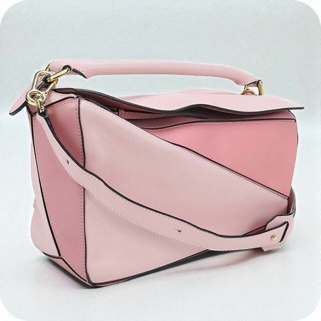 中古 ロエベ ハンドバッグ レディース ブランド LOEWE パズルバッグ ミディアム 2WAY ピンク バッグ USDLO97564011