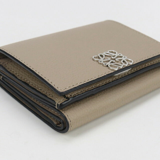中古 ロエベ 三折財布 レディース ブランド LOEWE アナグラム トライフォールド ウォレット C821TR2X16 グレー 財布 USDLO97649011