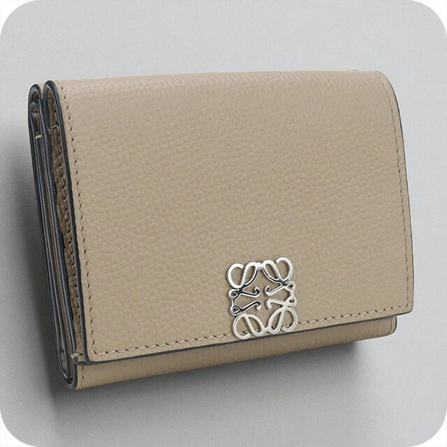 中古 ロエベ 三折財布 レディース ブランド LOEWE アナグラム トライフォールド ウォレット C821TR2X16 グレー 財布 USDLO97649011