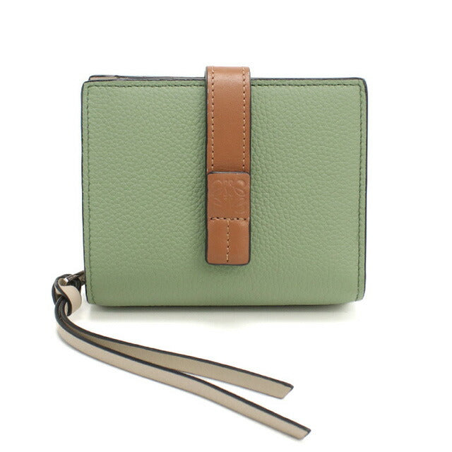 中古 ロエベ 二折財布 レディース ブランド LOEWE コンパクト ジップウォレット グリーン 財布 USDLO97829011