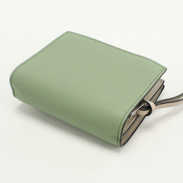 中古 ロエベ 二折財布 レディース ブランド LOEWE コンパクト ジップウォレット グリーン 財布 USDLO97829011