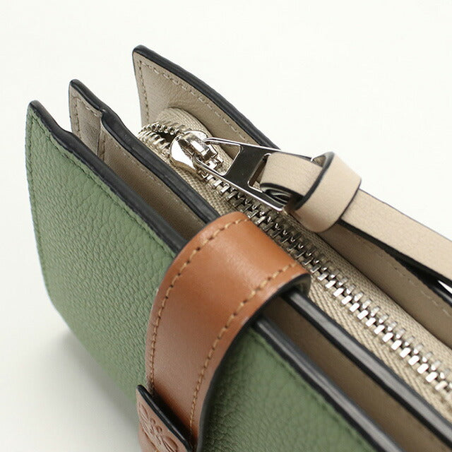 中古 ロエベ 二折財布 レディース ブランド LOEWE コンパクト ジップウォレット グリーン 財布 USDLO97829011