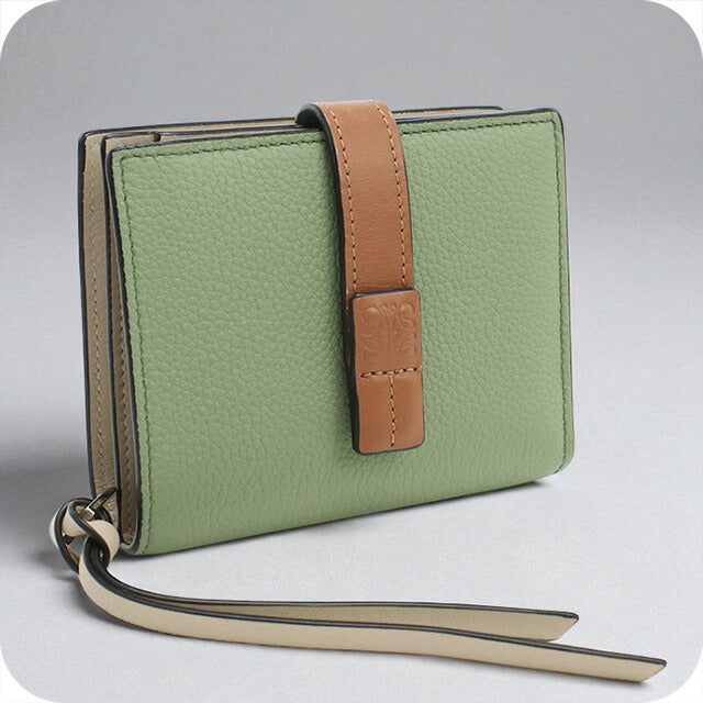 中古 ロエベ 二折財布 レディース ブランド LOEWE コンパクト ジップウォレット グリーン 財布 USDLO97829011
