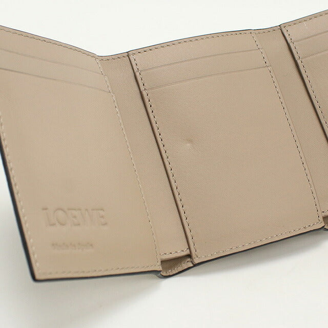 中古 ロエベ 三折財布 レディース ブランド LOEWE アナグラム トライフォールド ウォレット C821TR2X16 ベージュ 財布 USDLO97886011