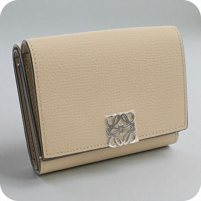 中古 ロエベ 三折財布 レディース ブランド LOEWE アナグラム トライフォールド ウォレット C821TR2X16 ベージュ 財布 USDLO97886011