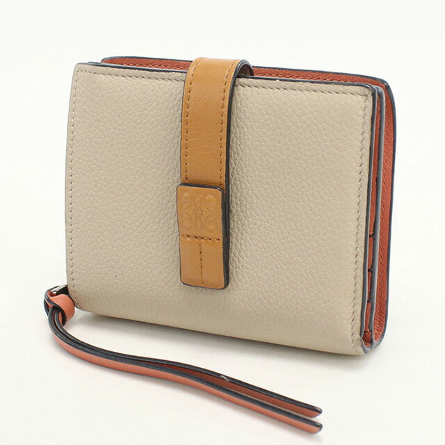 中古 ロエベ 二折財布 レディース ブランド LOEWE コンパクト ジップウォレット レザー ベージュ 財布 USDLO98521011