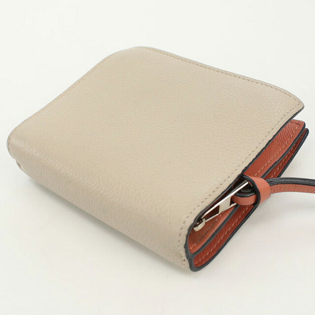 中古 ロエベ 二折財布 レディース ブランド LOEWE コンパクト ジップウォレット レザー ベージュ 財布 USDLO98521011