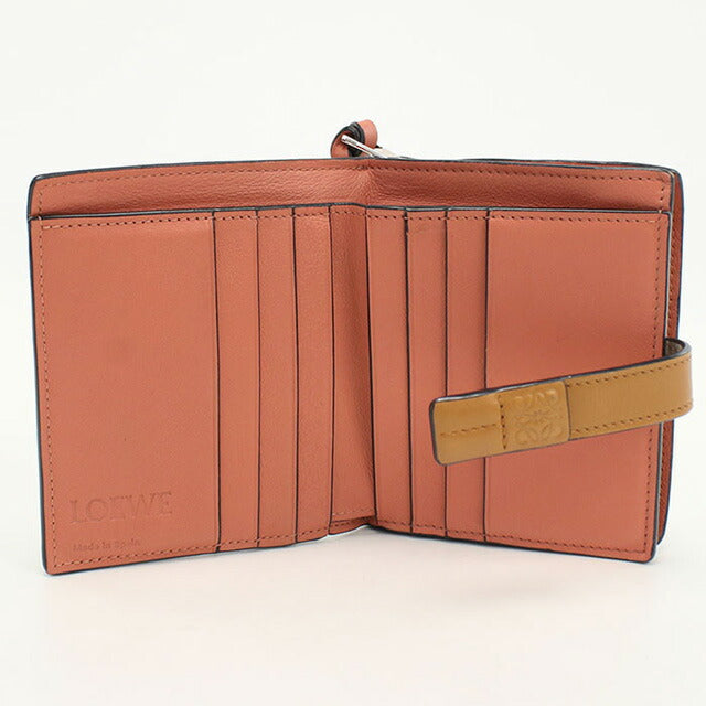 中古 ロエベ 二折財布 レディース ブランド LOEWE コンパクト ジップウォレット レザー ベージュ 財布 USDLO98521011