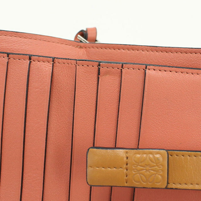 中古 ロエベ 二折財布 レディース ブランド LOEWE コンパクト ジップウォレット レザー ベージュ 財布 USDLO98521011
