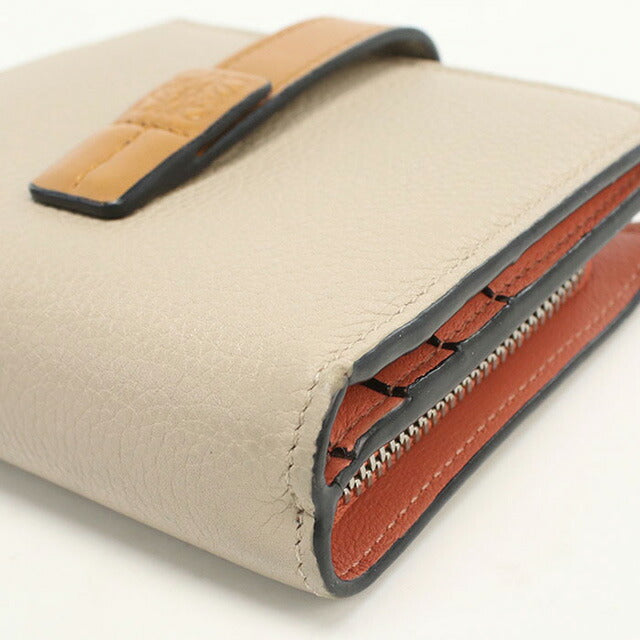 中古 ロエベ 二折財布 レディース ブランド LOEWE コンパクト ジップウォレット レザー ベージュ 財布 USDLO98521011