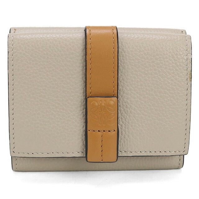 中古 ロエベ 三折財布 レディース ブランド LOEWE トライフォールド ウォレット ベージュ 財布 USDLO98676011