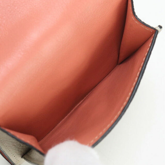 中古 ロエベ 三折財布 レディース ブランド LOEWE トライフォールド ウォレット ベージュ 財布 USDLO98676011