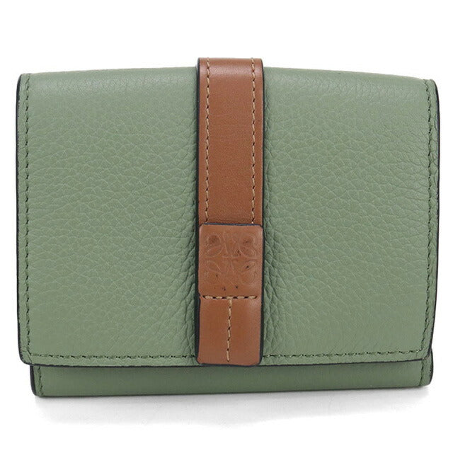 中古 ロエベ 三折財布 レディース ブランド LOEWE トライフォールドウォレット C660TR2X03 グリーン 財布 USDLO99128011