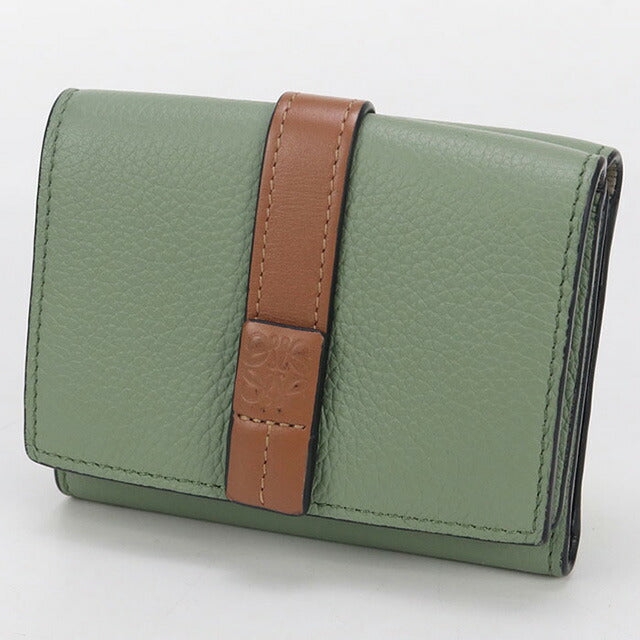 中古 ロエベ 三折財布 レディース ブランド LOEWE トライフォールドウォレット C660TR2X03 グリーン 財布 USDLO99128011