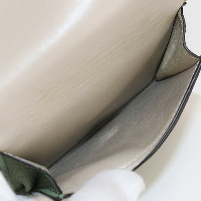 中古 ロエベ 三折財布 レディース ブランド LOEWE トライフォールドウォレット C660TR2X03 グリーン 財布 USDLO99128011