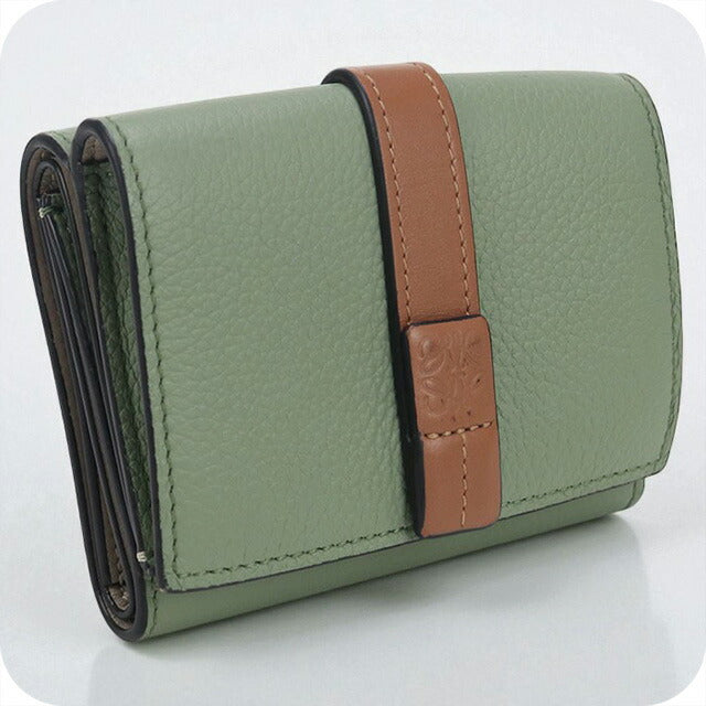 中古 ロエベ 三折財布 レディース ブランド LOEWE トライフォールドウォレット C660TR2X03 グリーン 財布 USDLO99128011