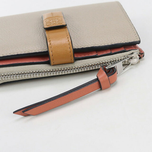 中古 ロエベ 二折財布 レディース ブランド LOEWE スリムジップ バイフォールドウォレット C660P3002 ベージュ 財布 USDLO99130011
