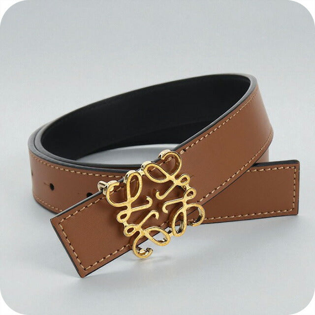 中古 ロエベ ベルト レディース ブランド LOEWE アナグラム リバーシブル レザー E821Z26X03 ブラウン 小物 USDLO99837011