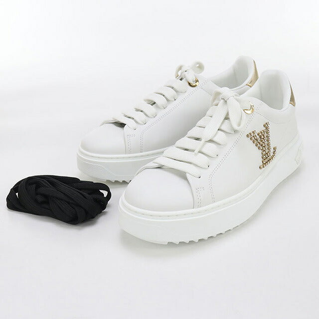 中古 ルイヴィトン スニーカー レディース ブランド LOUIS VUITTON タイムアウト スニーカー ホワイト シューズ USDLV100151011