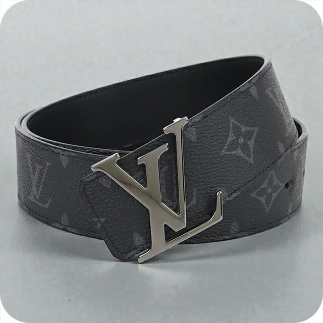 中古 ルイヴィトン ベルト メンズ ブランド LOUIS VUITTON エクリプス ベルト・LVイニシャル 40MM レザー M9043S ブラック 小物 USDLV101613011