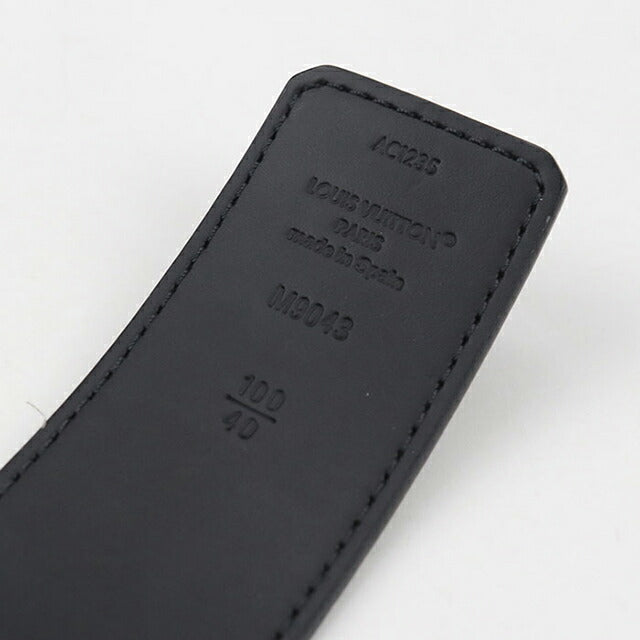 中古 ルイヴィトン ベルト メンズ ブランド LOUIS VUITTON エクリプス ベルト・LVイニシャル 40MM レザー M9043S ブラック 小物 USDLV101613011