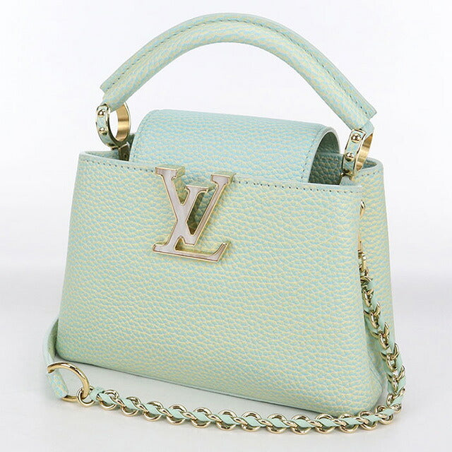 二手路易威登手提包 女士品牌 LOUIS VUITTON 夏季 Stardust Capucines MINI 2WAY M59850 绿色包 USDLV103467011
