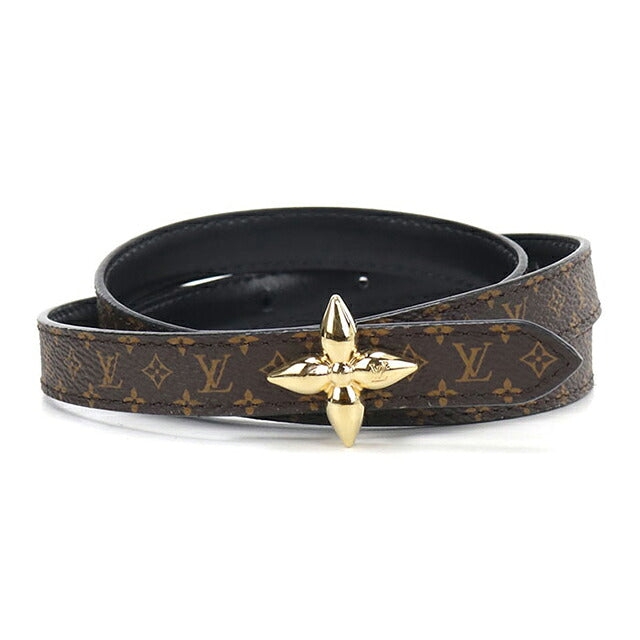 二手路易威登皮带女装品牌LOUIS VUITTON LV Mini Flower Gram 15MM皮革M8796W棕色USDLV121438011